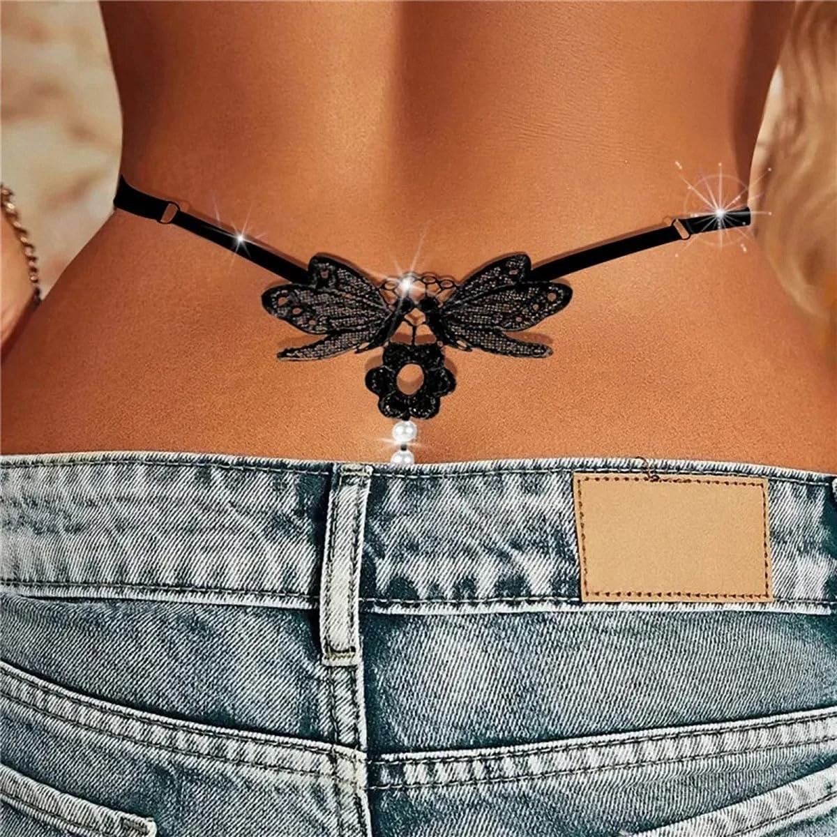 Pearl and Butterfly Thong