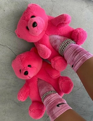 Fuchsia Teddy Bear Slides