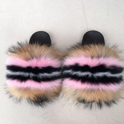Pink Caffe Fur Slides