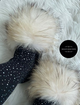 Cookies and Cream Fur Slides