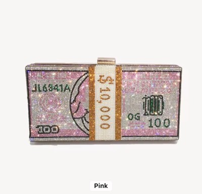 Pink Crystal Money Bag