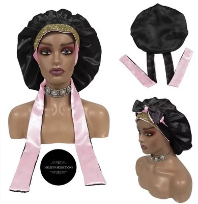 Black and Pink Luxe Bonnet