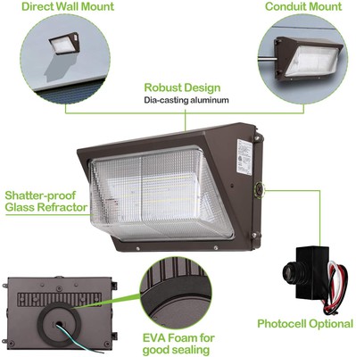 Ecolite® 45W Led 5000k (Daylight) Wall Pack Light