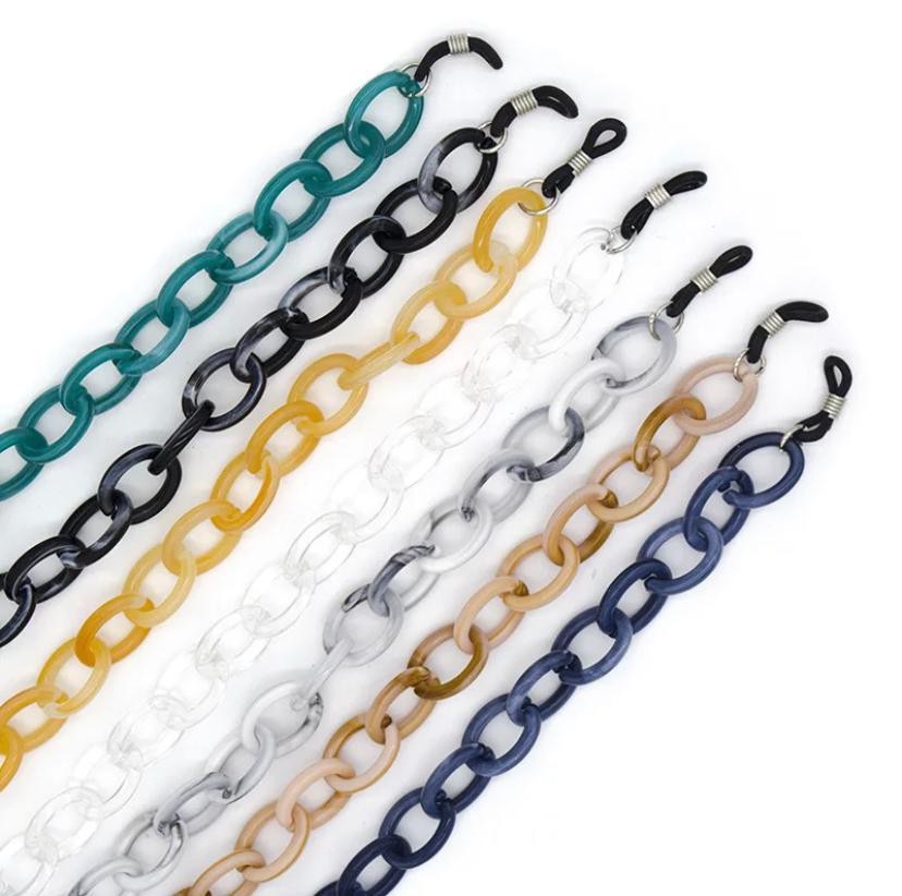 Simple acrylic mask & glasses chain. 1 free 3 layer  filtered cloth  mask with purchase .