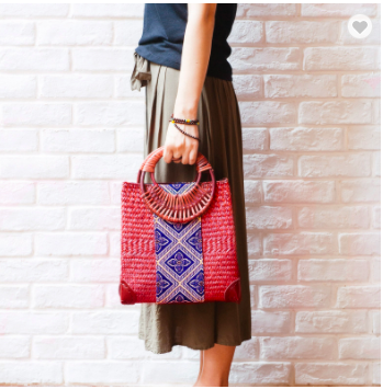 #B005 handmade weave Rattan Straw Basket Beach Bag Bamboo tote bag
