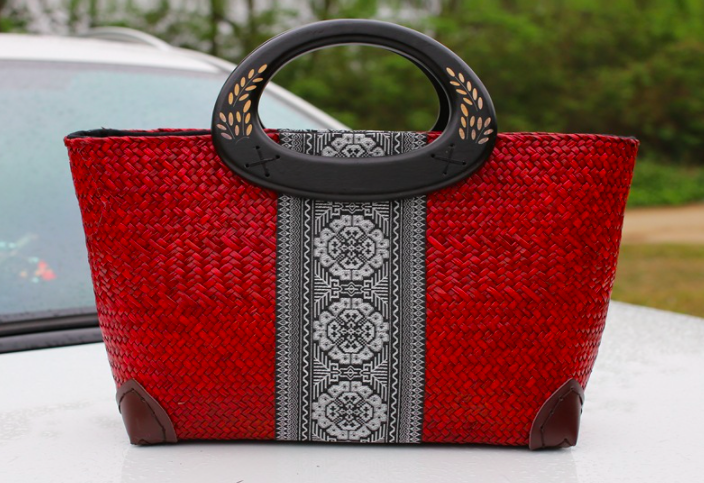 #B006 Bamboo Handbag Handmade Large Tote Bag