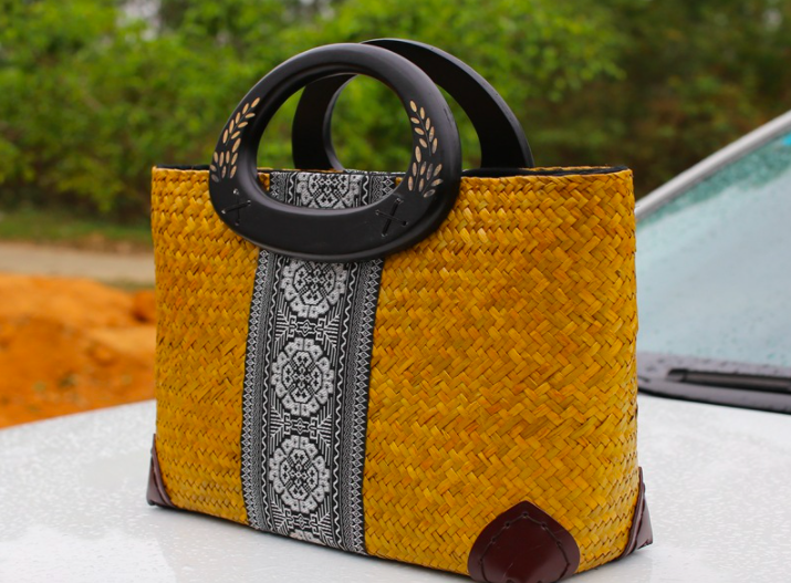 #B006 Bamboo Handbag Handmade Large Tote Bag