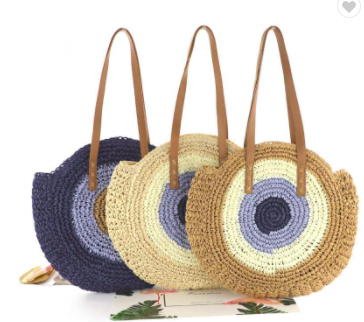 Sold out #B002 Summer natural straw bag hollow out straw woven handbags beach straw bag