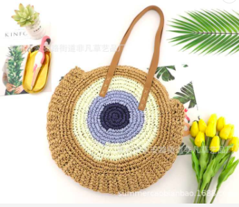 Sold out #B002 Summer natural straw bag hollow out straw woven handbags beach straw bag
