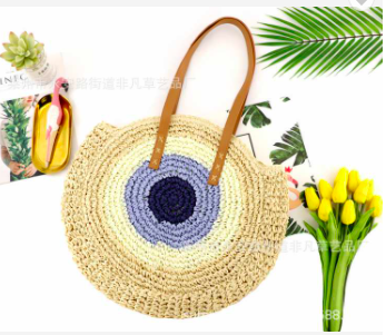 Sold out #B002 Summer natural straw bag hollow out straw woven handbags beach straw bag
