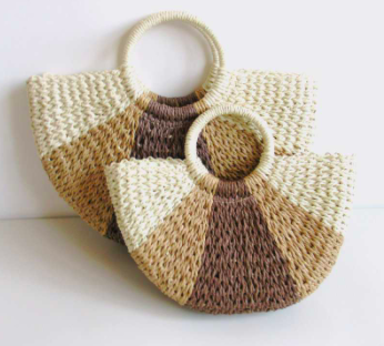 #B008 Women Summer Rattan Bag Handmade Woven Beach Cross Body Bag Women Straw Bags
