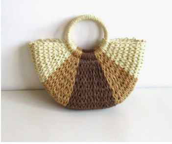 #B008 Women Summer Rattan Bag Handmade Woven Beach Cross Body Bag Women Straw Bags