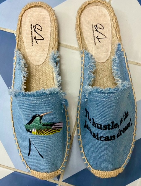 #SH0004 The hustle is the  Jamaican dream espadrile in slip-on shoe and slide