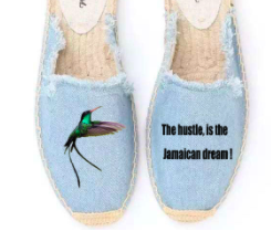 #SH0004 The hustle is the  Jamaican dream espadrile in slip-on shoe and slide