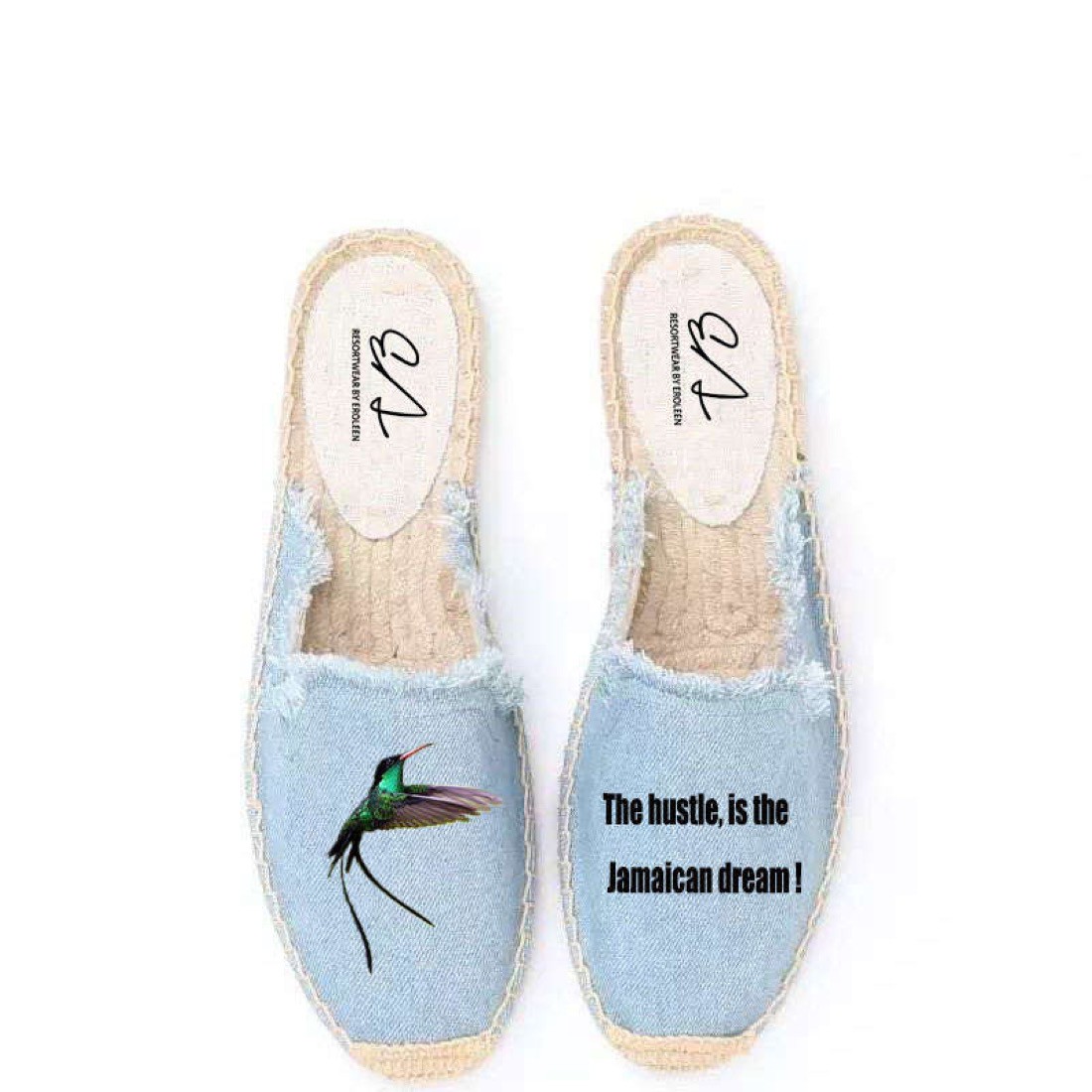 #SH0004 The hustle is the  Jamaican dream espadrile in slip-on shoe and slide