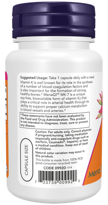 MK-7 Vitamin K2 100 mcg Veg Capsules