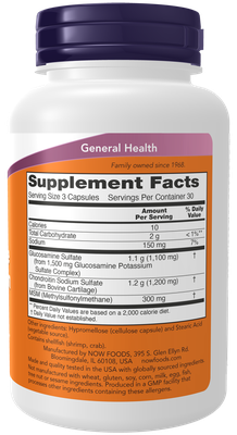 Glucosamine & Chondroitin with MSM Capsules- 90 caps