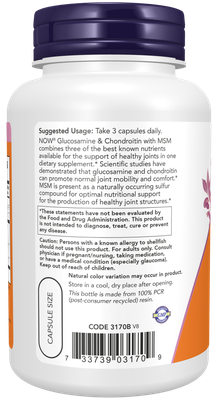 Glucosamine & Chondroitin with MSM Capsules- 90 caps
