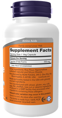 Taurine 500 mg Veg Capsules