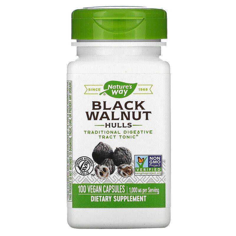 Black Walnut Hulls 100 veg caps Nature's Way