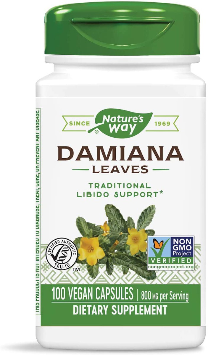 Damiana Leaves 100 veg caps Nature's Way