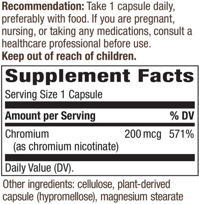 GTF Chromium 100 veg caps Nature's Way