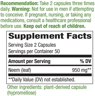 Neem 100 veg caps Nature's Way