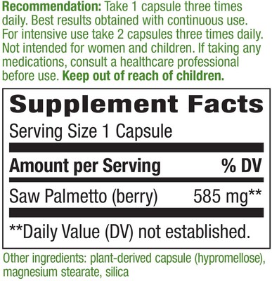 Saw Palmetto 100 veg caps Nature's Way
