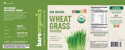 Wheat Grass Powder 8oz Bare Organics