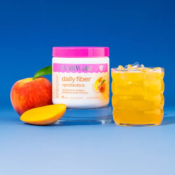 Daily Fiber + Probiotics Peach Mango 30 servings Belli Welli
