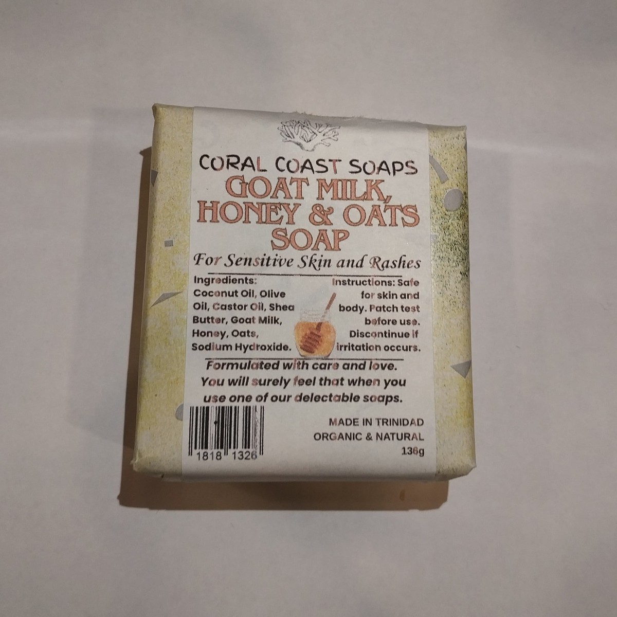 Goat Milk, Honey & Oats Soap Coral Coast