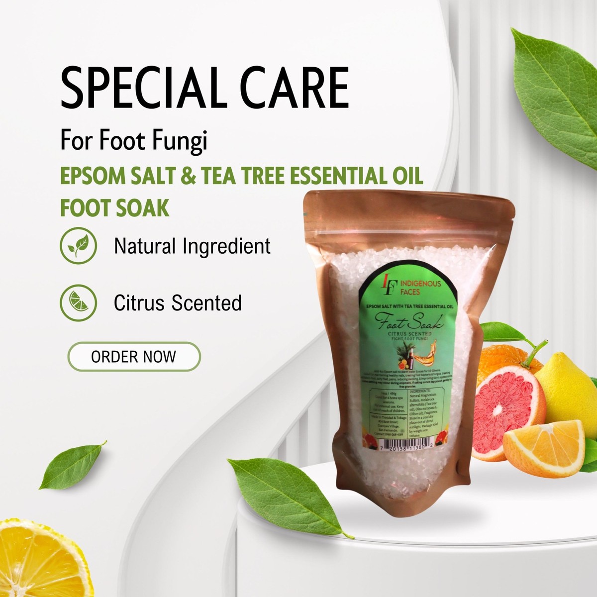 Epsom Salt With Tea Tree Essential Oil Foat Soak Indigenous Faces