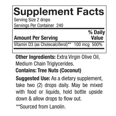 Vitamin D-3 Drops - Nature's Answers