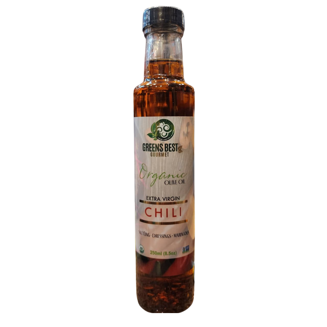 Organic Extra Virgin Olive Oil (Chili) - Greens Best (8.5 fl. oz.)