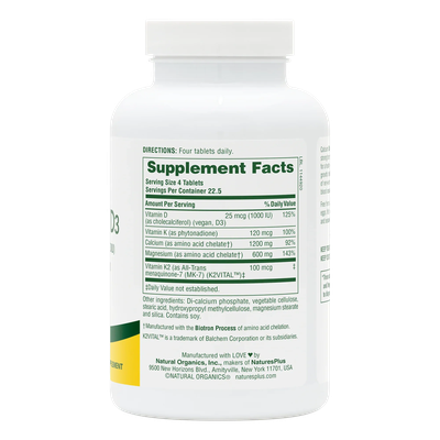 Calcium/Magnesium/Vitamin D3 with K2 - NaturesPlus