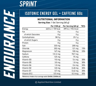 Endurance energy Gel sprint Applied Nutrition Single