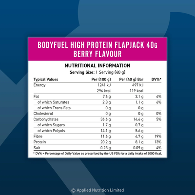 BODYFUEL™ High Protein Flapjack Berry Single