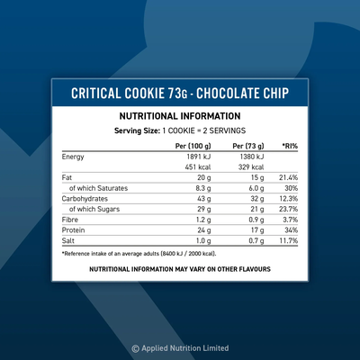 Critical Cookie 17g High Protein Cookie Chocolate chip Single