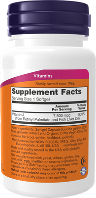 Vitamin A 25,000 Softgels -250 softgels