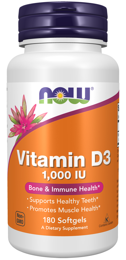 Vitamin D3 1000 IU Softgels - 180 softgels
