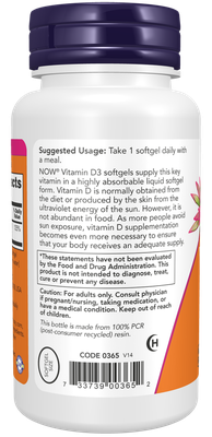 Vitamin D3 1000 IU Softgels - 180 softgels