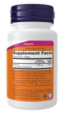 Vitamin E-400 With Mixed Tocopherols Softgels- 100 softgels