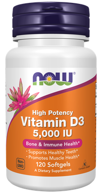 Vitamin D3 5000 IU Softgels - 120 softgels