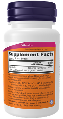Vitamin D3 5000 IU Softgels - 120 softgels