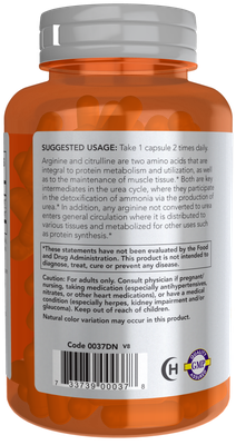 Arginine & Citrulline 500 mg / 250 mg Veg Capsules
