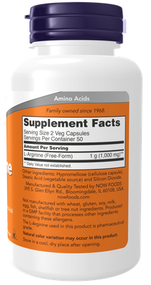 L-Arginine 500 mg Veg Capsules