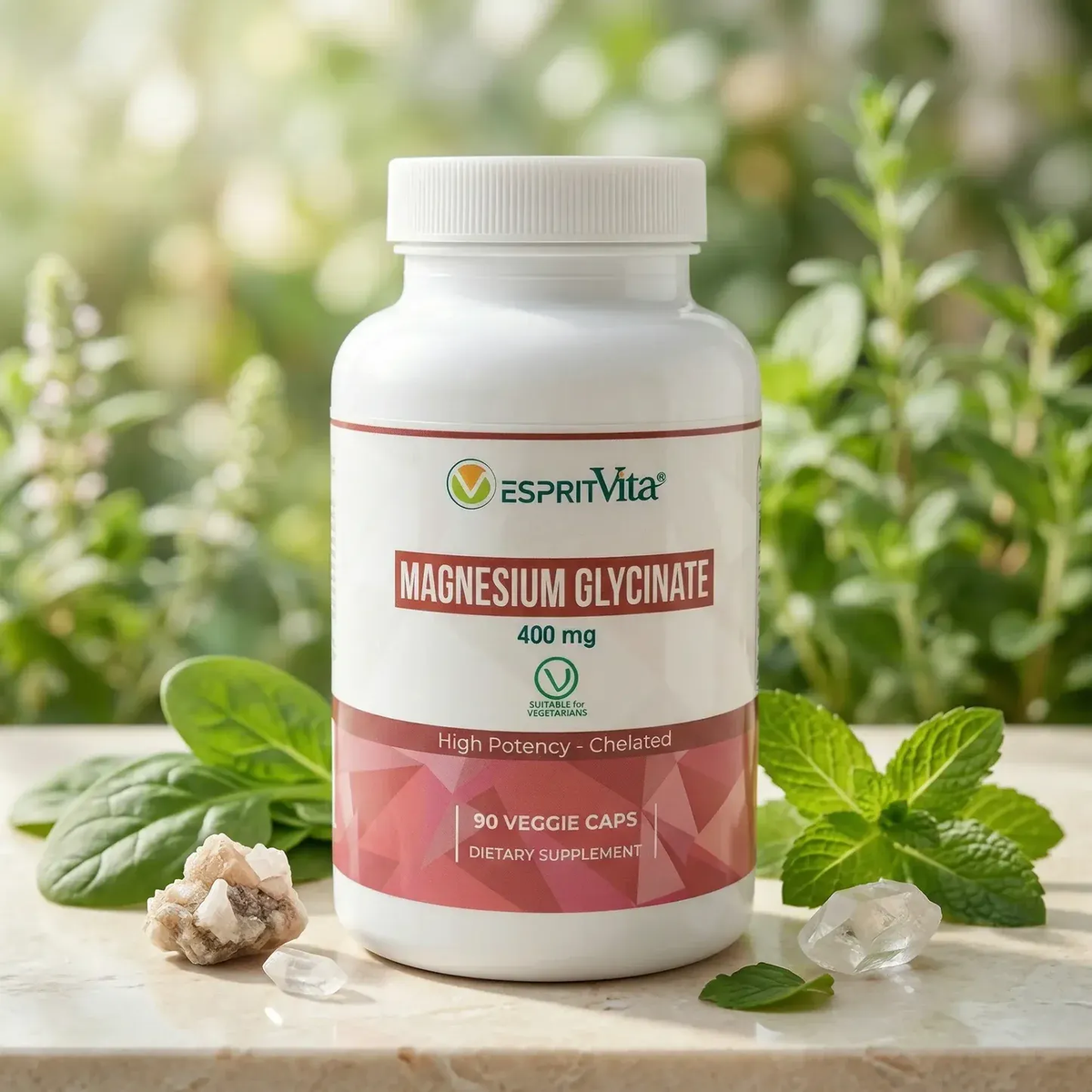 Magnesium Glycinate 400mg 90 veg caps EspirtVita