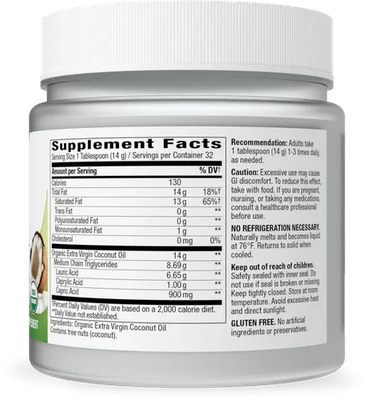 Organic Extra Virgin Coconut Oil 16oz Nature's Way