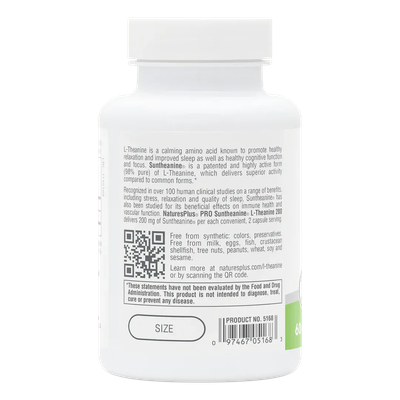 PRO Suntheanine L-Theanine 60 Capsules NaturesPlus