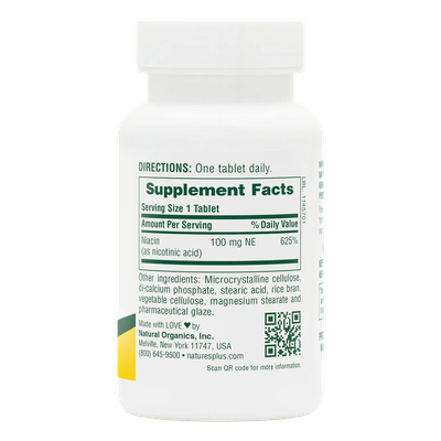 Niacin 100 mg Tablets 90 tabs- NaturesPlus